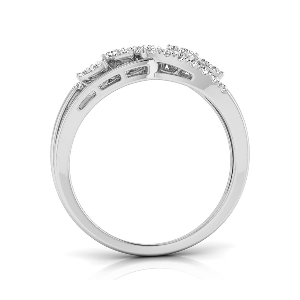 Diamond ring with a white background white gold
