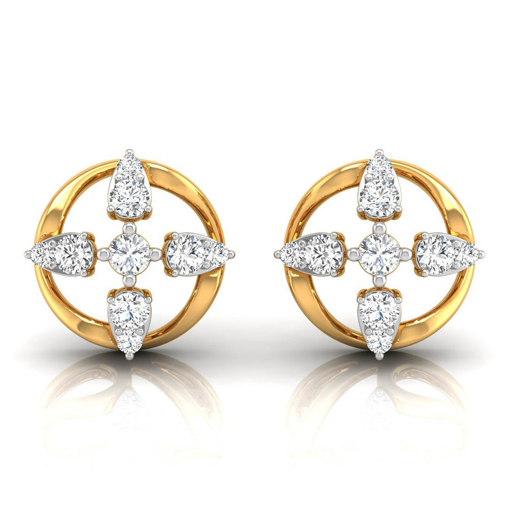 Daily Spark Clover Orbit Diamond Stud Earrings