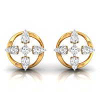 Daily Spark Clover Orbit Diamond Stud Earrings