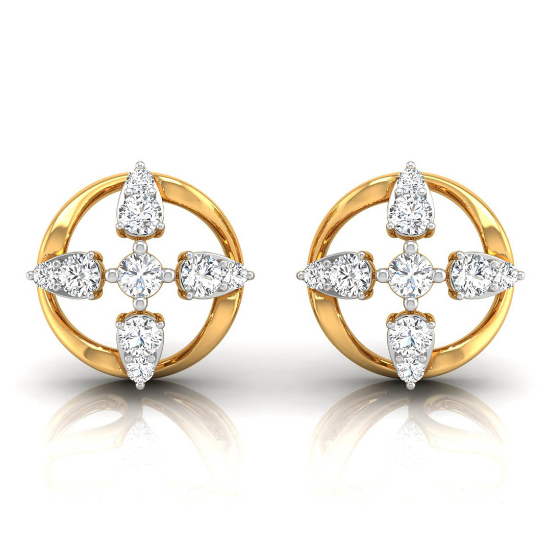 Daily Spark Clover Orbit Diamond Stud Earrings