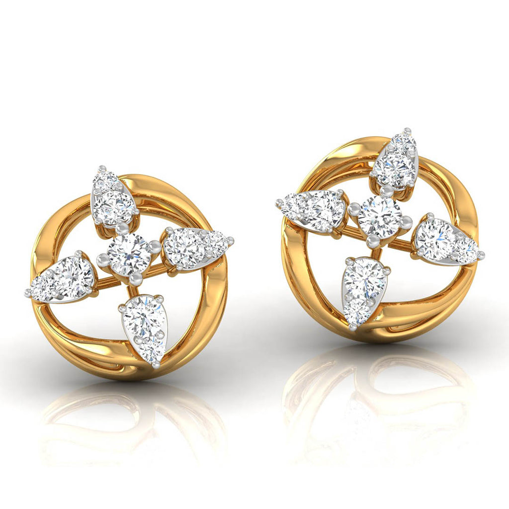 Daily Spark Clover Orbit Diamond Stud Earrings
