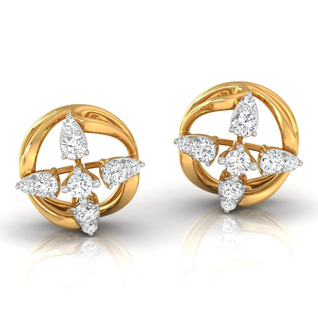 Daily Spark Clover Orbit Diamond Stud Earrings