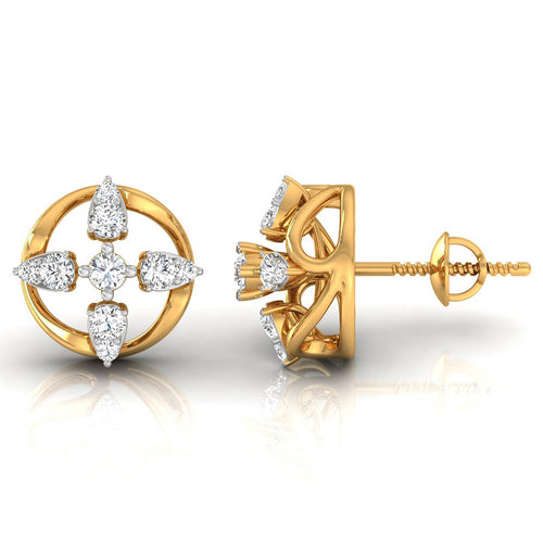 Daily Spark Clover Orbit Diamond Stud Earrings