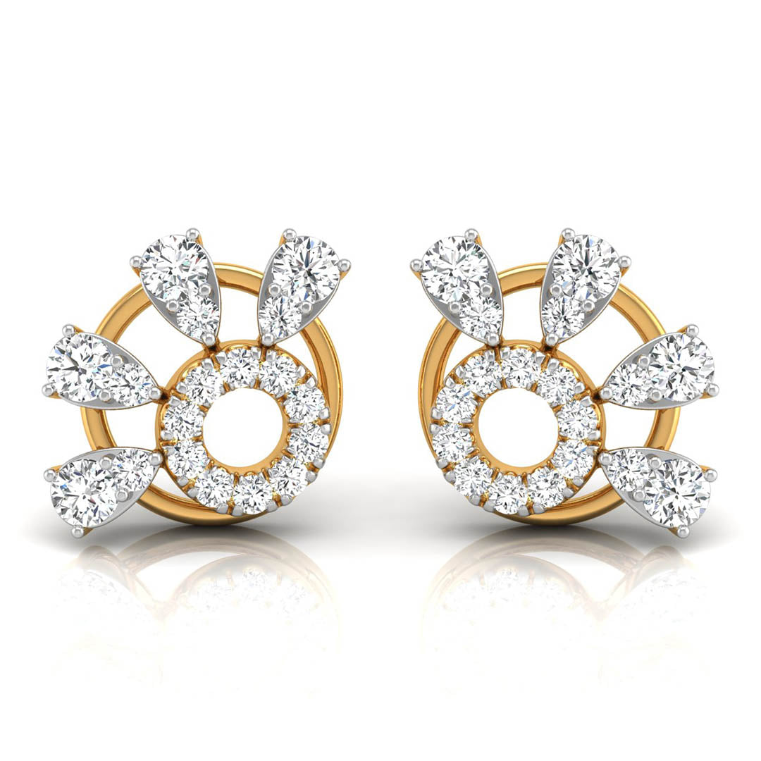 Daily Spark Ring Halo Diamond Stud Earrings