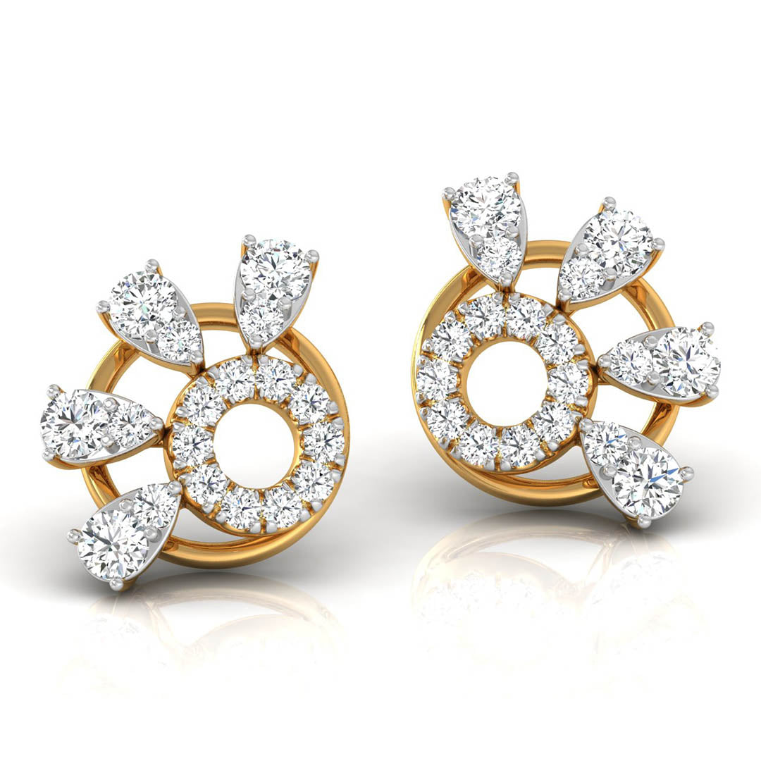 Daily Spark Ring Halo Diamond Stud Earrings