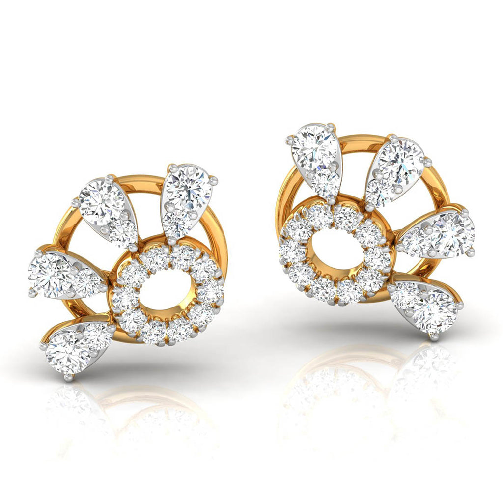Daily Spark Ring Halo Diamond Stud Earrings
