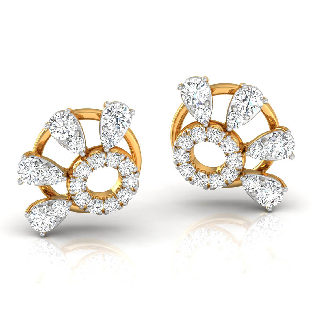 Daily Spark Ring Halo Diamond Stud Earrings