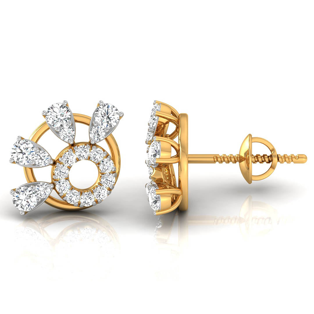 Daily Spark Ring Halo Diamond Stud Earrings