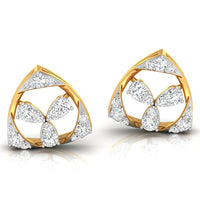 Daily Spark Trinity Shield Diamond Stud Earrings