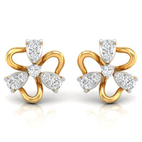 Daily Spark Petal Pinwheel Diamond Stud Earrings