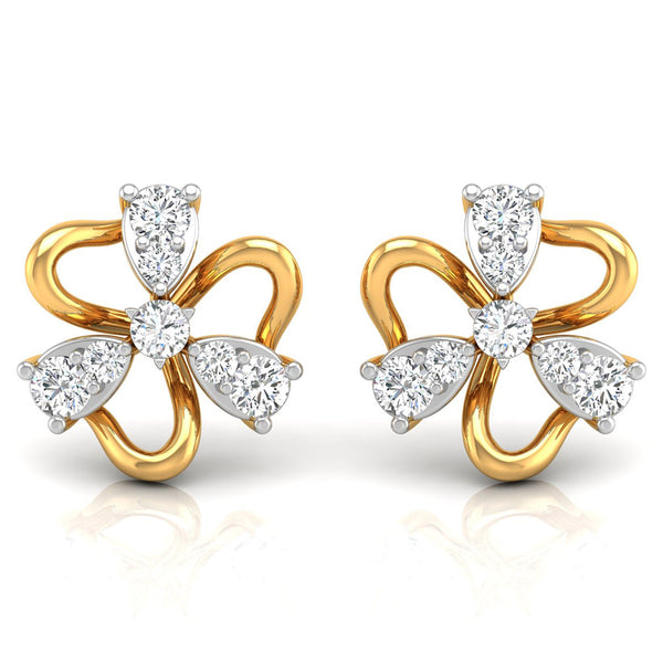 Daily Spark Petal Pinwheel Diamond Stud Earrings