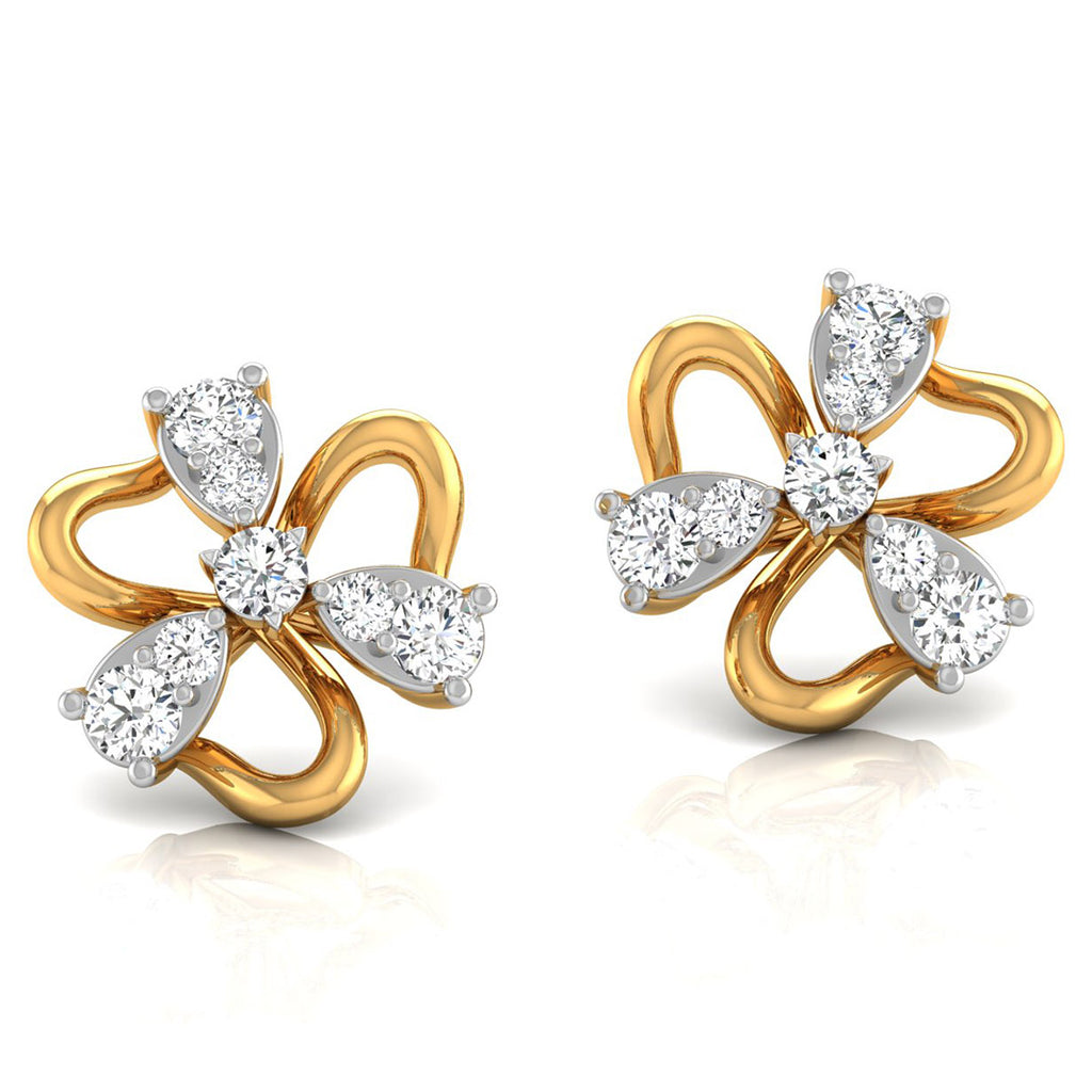 Daily Spark Petal Pinwheel Diamond Stud Earrings