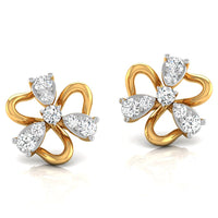 Daily Spark Petal Pinwheel Diamond Stud Earrings