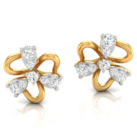 Daily Spark Petal Pinwheel Diamond Stud Earrings