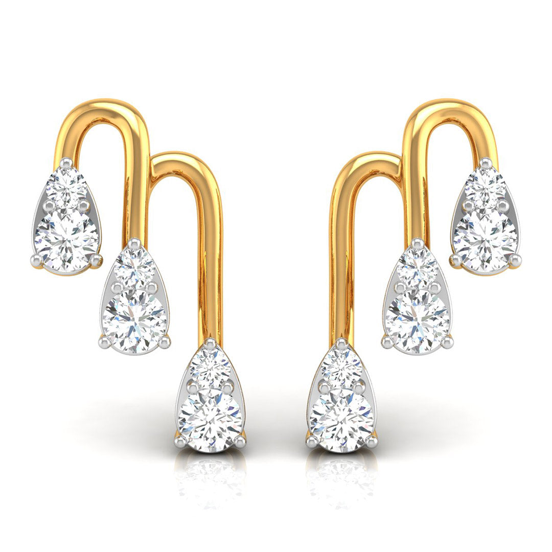 Daily Spark Cascade Arc Diamond Stud Earrings