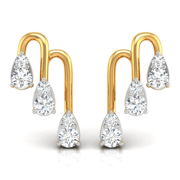 Daily Spark Cascade Arc Diamond Stud Earrings