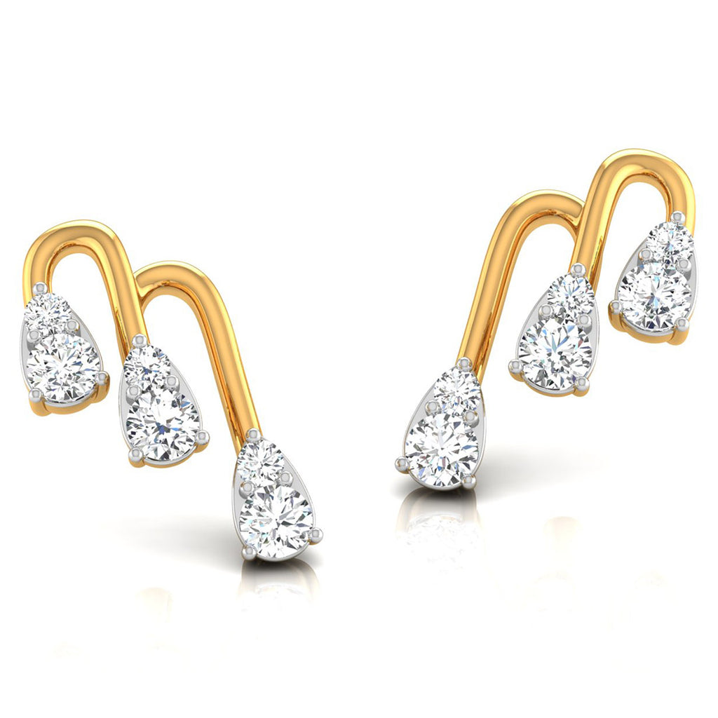 Daily Spark Cascade Arc Diamond Stud Earrings