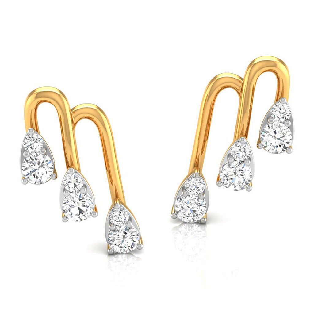 Daily Spark Cascade Arc Diamond Stud Earrings