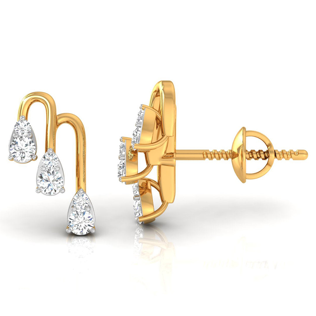 Daily Spark Cascade Arc Diamond Stud Earrings