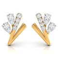 Daily Spark Feather Plume Diamond Stud Earrings