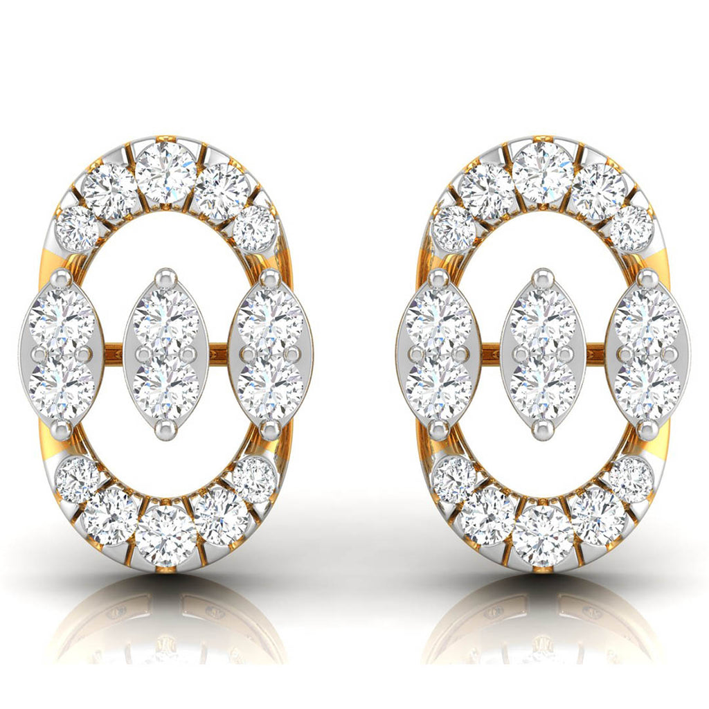 Daily Spark Oval Halo Diamond Stud Earrings