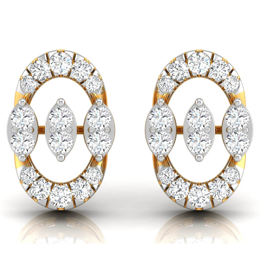 Daily Spark Oval Halo Diamond Stud Earrings