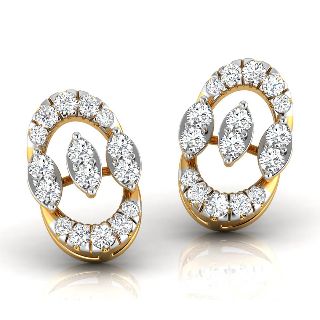 Daily Spark Oval Halo Diamond Stud Earrings