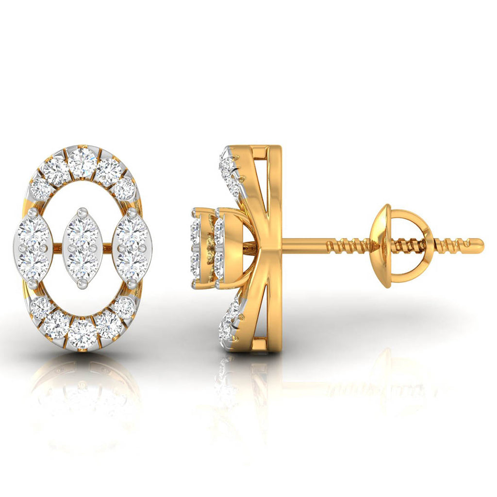 Daily Spark Oval Halo Diamond Stud Earrings