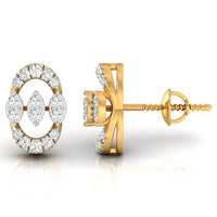 Daily Spark Oval Halo Diamond Stud Earrings