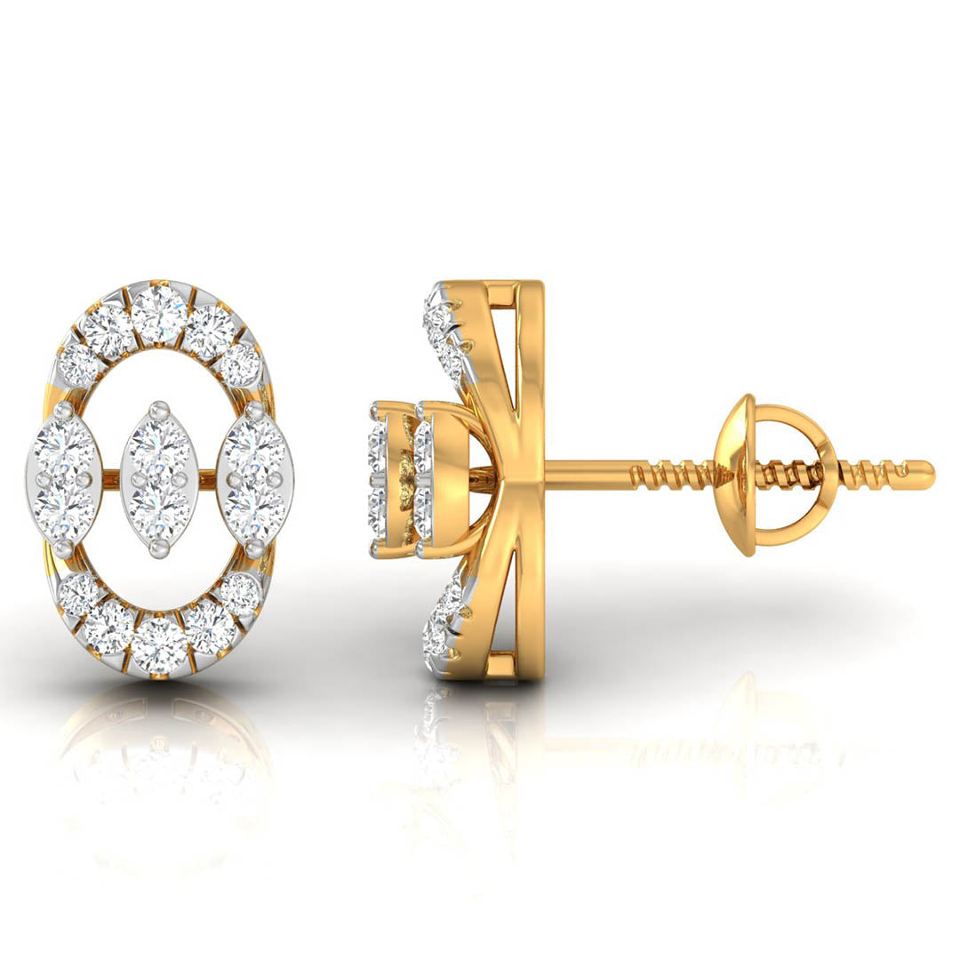 Daily Spark Oval Halo Diamond Stud Earrings