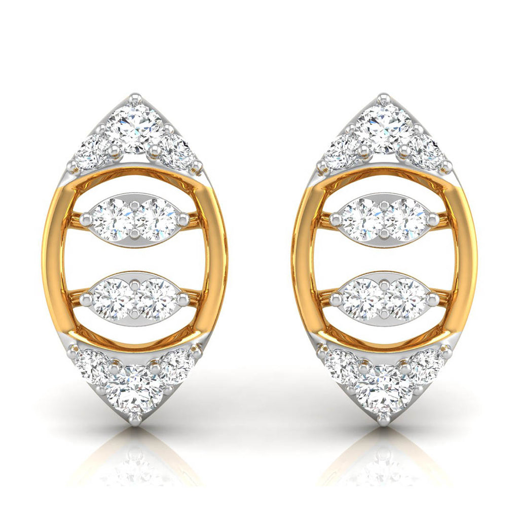 Daily Spark Navette Frame Diamond Stud Earrings
