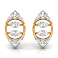 Daily Spark Navette Frame Diamond Stud Earrings