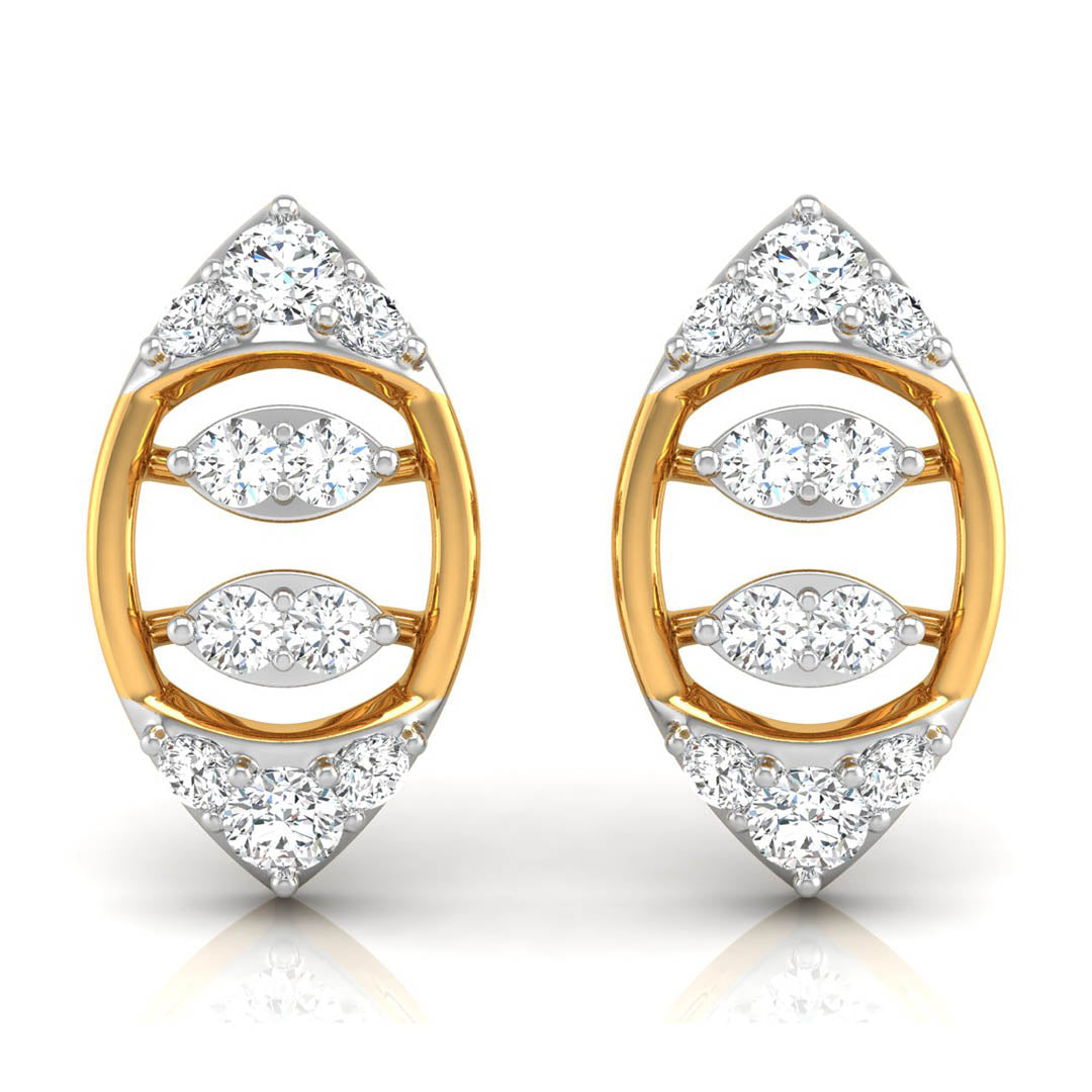 Daily Spark Navette Frame Diamond Stud Earrings