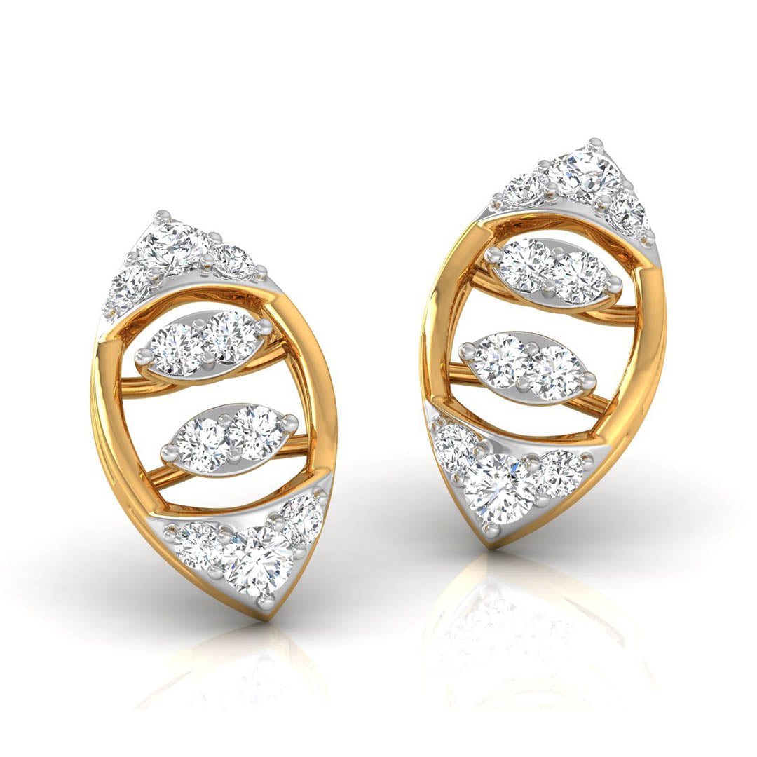 Daily Spark Navette Frame Diamond Stud Earrings