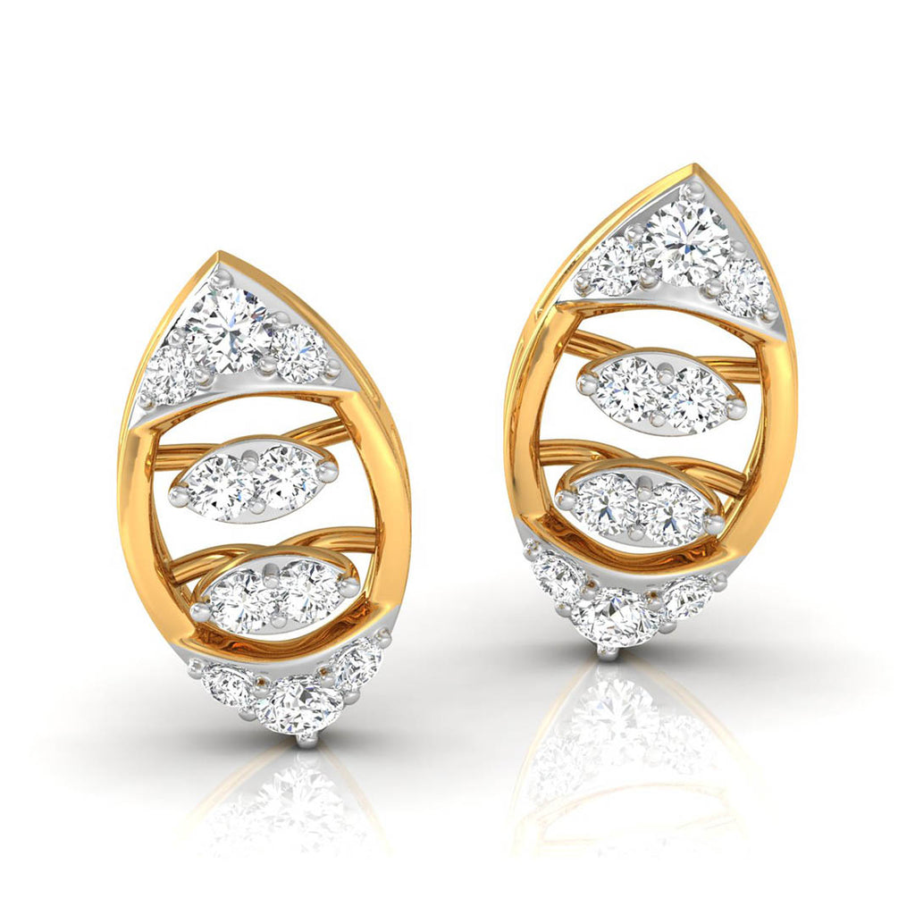 Daily Spark Navette Frame Diamond Stud Earrings