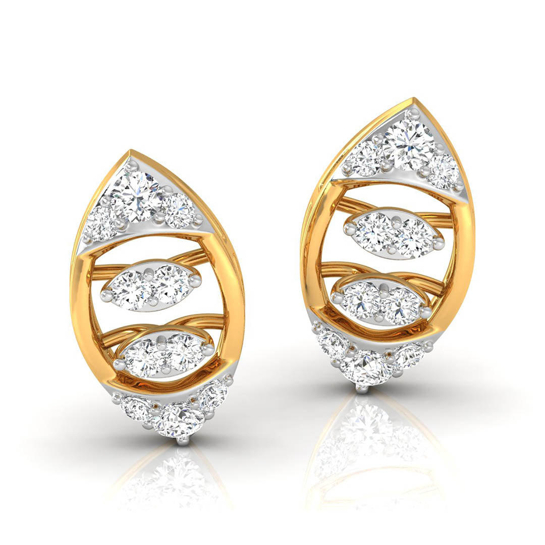 Daily Spark Navette Frame Diamond Stud Earrings