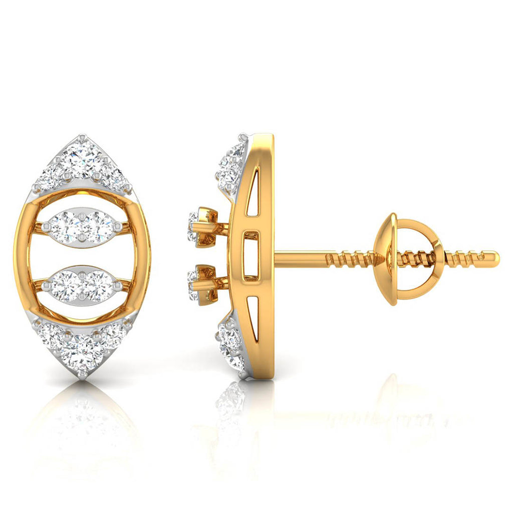 Daily Spark Navette Frame Diamond Stud Earrings