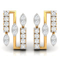 Daily Spark Deco Bar Stack Diamond Stud Earrings