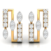 Daily Spark Deco Bar Stack Diamond Stud Earrings