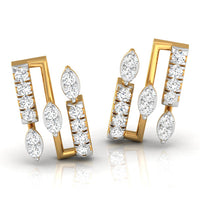 Daily Spark Deco Bar Stack Diamond Stud Earrings