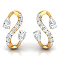 Daily Spark Ribbon Swirl Diamond Stud Earrings