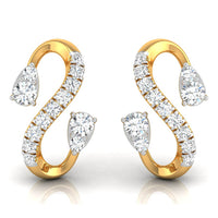 Daily Spark Ribbon Swirl Diamond Stud Earrings