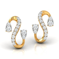 Daily Spark Ribbon Swirl Diamond Stud Earrings