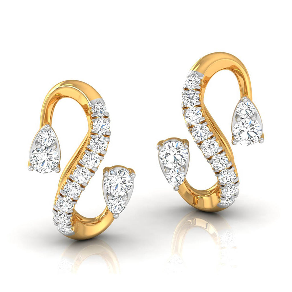 Daily Spark Ribbon Swirl Diamond Stud Earrings
