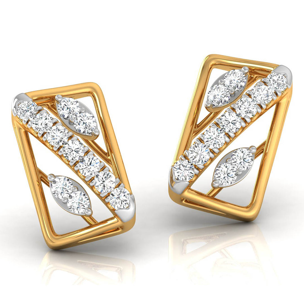 Daily Spark Deco Stripe Diamond Stud Earrings