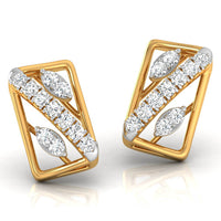 Daily Spark Deco Stripe Diamond Stud Earrings