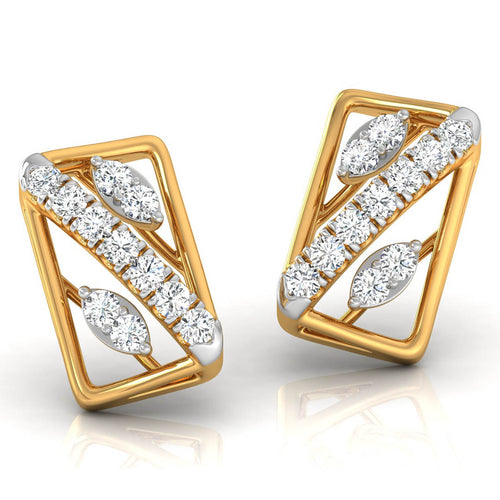 Daily Spark Deco Stripe Diamond Stud Earrings
