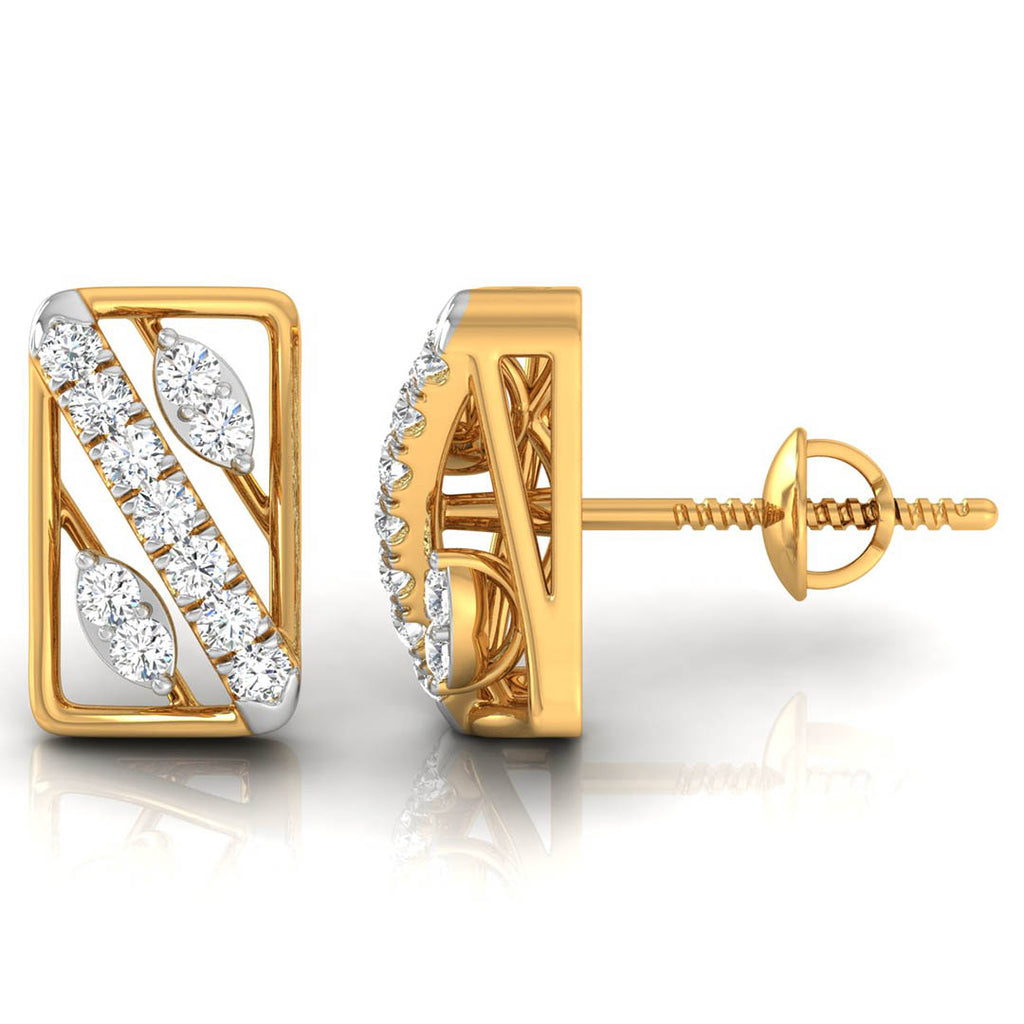 Daily Spark Deco Stripe Diamond Stud Earrings