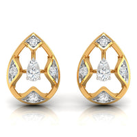 Daily Spark Teardrop Lattice Diamond Stud Earrings