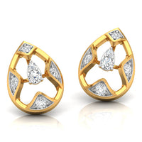 Daily Spark Teardrop Lattice Diamond Stud Earrings
